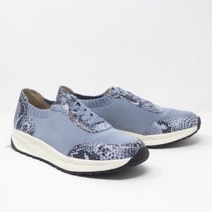 Naturalizer Nash Knit Sneakers Blue Snake Print Comfort Walking Shoes Womens 7.5